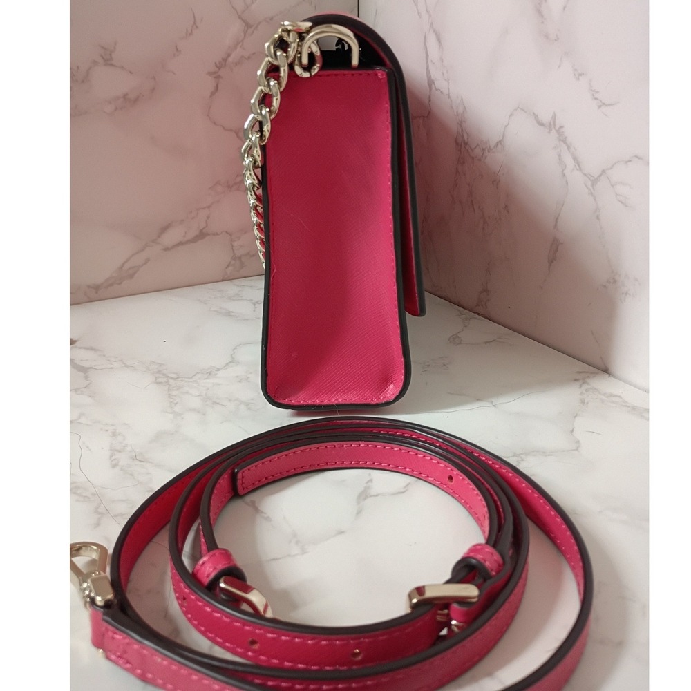KATE SPADE Carson Pink Ruby Leather Convertible Crossbody Bag - EUC - Picture 4 of 10